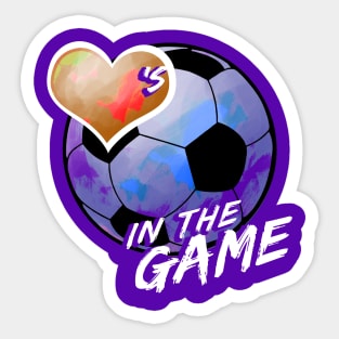 Soccer - Hearts In The Game - Blue Sticker